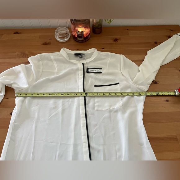 Worthington Off White Button Up Lightweight Blouse Size PXL New With Tags - Picture 6 of 8